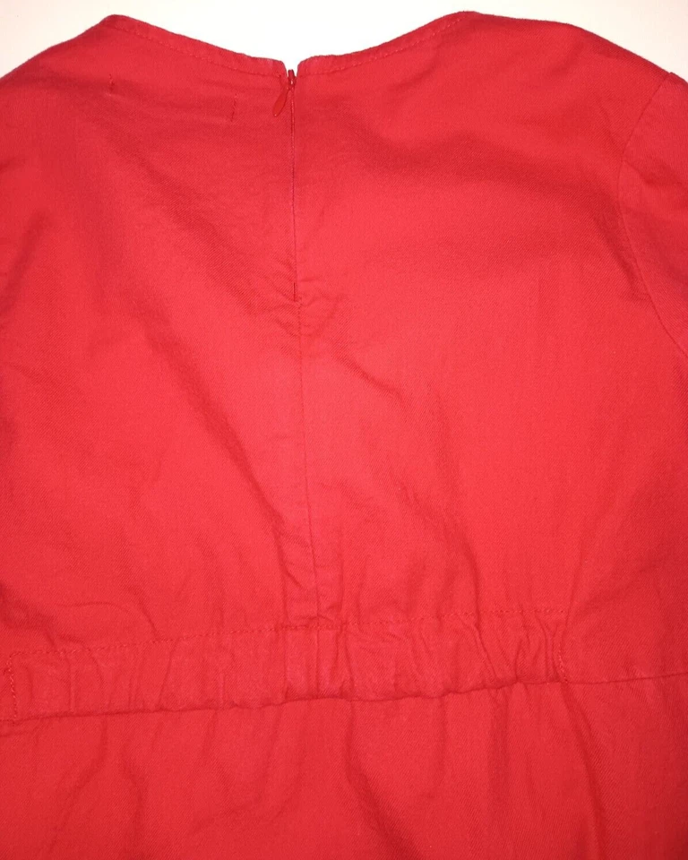 Vestido Patriótico 100% Algodón Zara Niñas Talla 8 Rojo Manga Larga Foto 4 de 4