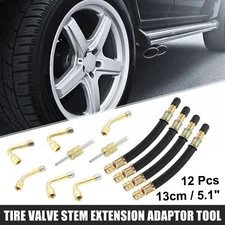 12pcs Tire Valve Stem Extension Dual Extender Pipe 5.1 Inch for Car Truck RV