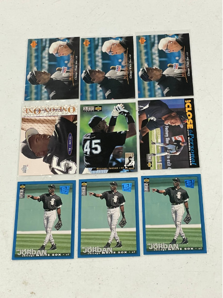 1993 1994 1995 Upper Deck Michael Jordan Baseball Lot (9) White Sox MD441
