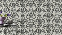 Rasch Vliestapete Weiß Schwarz Ornamente Barock 315608 (3,45€/1Qm)