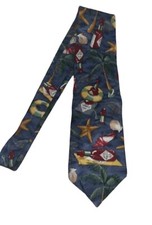 TABASCO Multicolor Beach Sea Shell & Floaters 100% Silk Neck Tie Made In USA NWT