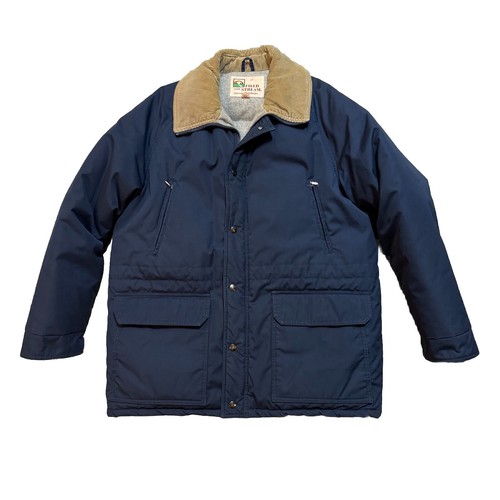 Vintage Field And Stream Down Puffer Jacket Blue Corduroy Collar Men’s Large