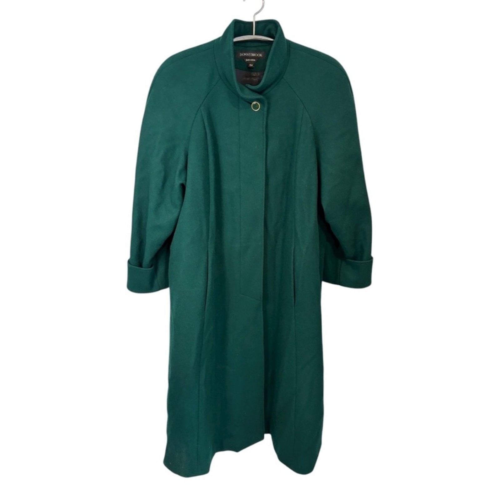 VINTAGE Donny Brook Women’s Russian Emerald Green Wool Trench Coat Size 18W
