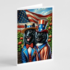 Caroline's Treasures All American Belgian Sheepdog Greeting Cards Pack of 8