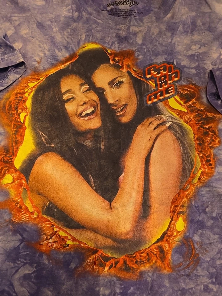 Vintage Ariana Granda And Lady Gaga Rain On Me Tee Small Hole - Image 3 of 4