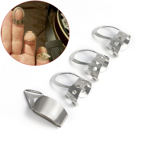 4pcs Adjustable Stainless Steel Fingerpicks Acoustic Guitar Banjo Pick Plectr-me - Picture 9 of 9