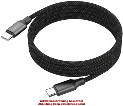 ANSMANN Magnetisches Daten- & Ladekabel, USB-C - USB-C, 1,2m