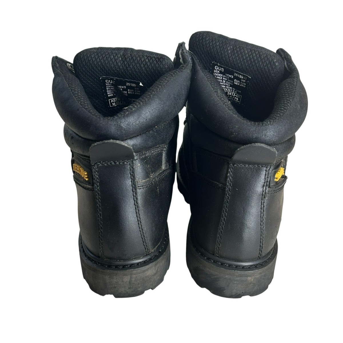 Brahma Boots Steel Toe Work Shoes Mens 9 Wide Black Leather 