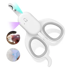 Pet Nail Clipper with LED & -U-V Light, Cat Claw Trimmer with Ultra Bright LE...