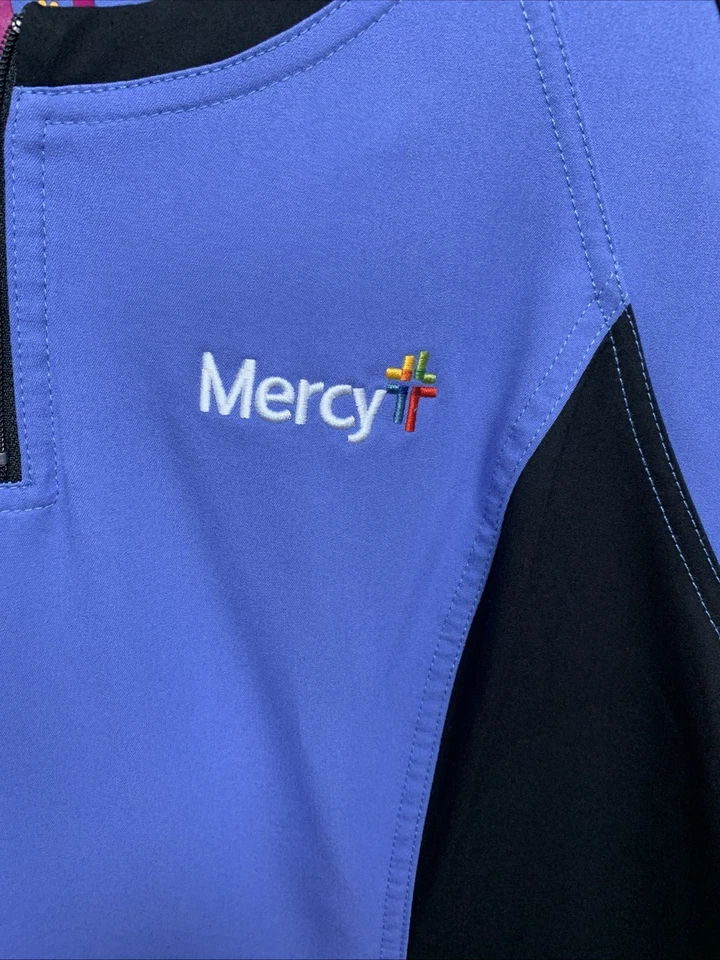 Blusa Médica Urbane Ultimate Para Mujer XXL Negra y Azul Azul Azul Mercy Employee Nurse Dr Foto 2 de 4