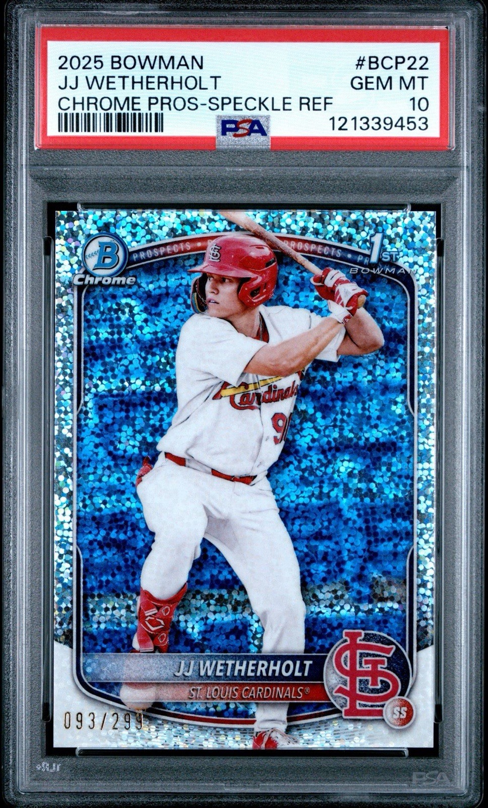 2025 Bowman - Chrome Prospects JJ Wetherholt #BCP-22 Speckle Refractor /299 (RC)