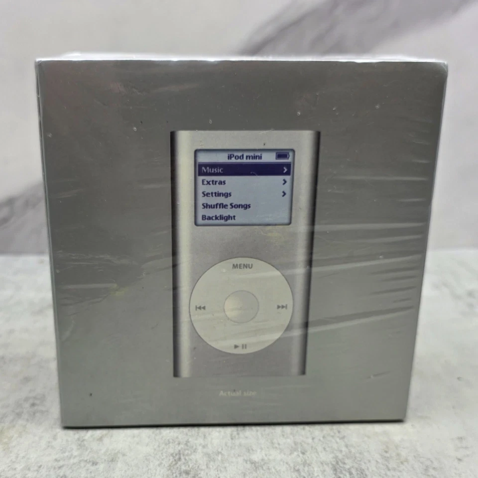 Apple iPod Mini Silver factory sealed original box - 4GB - 2005 — M9800LL/A - Image 2 of 4