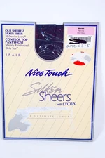 1 Nice Touch Silky Sheer Control Top Pantyhose Reinforced Toe STEEL GREY Petite