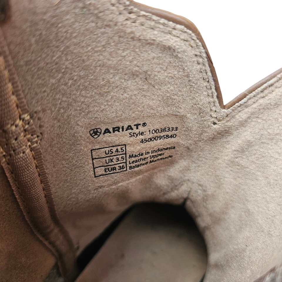 Ariat Pluma Clasificadora Juvenil Bota Occidental Azul Puntera Cuadrada Cuero Talla 4.5 Foto 3 de 4