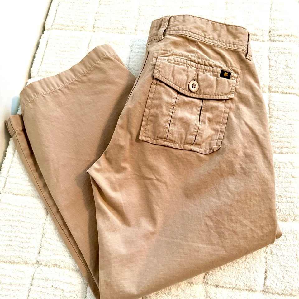 Lucky Brand женщин размер 6 желтовато-коричневый капри цветочная вышивка коттеджкор путешествий повседневный - Изображение 4 из 4