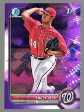 2022 Bowman Sapphire Andry Lara #BCP-70 Chrome Purple 8/25 Nationals