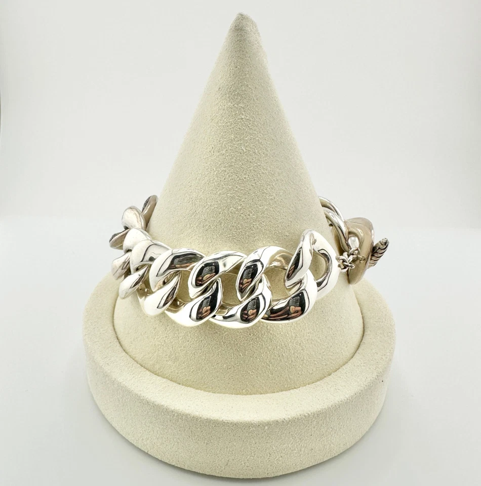 David Yurman Cordelia Curb Link Bracelet w/ Black Diamonds - 8.25" - RARE - Image 4 of 4