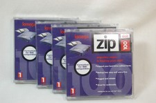 Lot of 4 Iomega Zip 100 Disks - 100MB - Used - Clean - Tested - Formatted - Exc