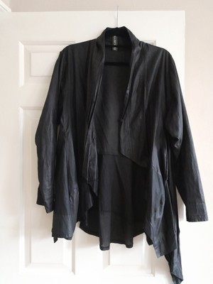 GERMAN AVANTGARDE DESIGNER CHAMPAGNE BLACK COTTON SUMMER JACKET, UK L