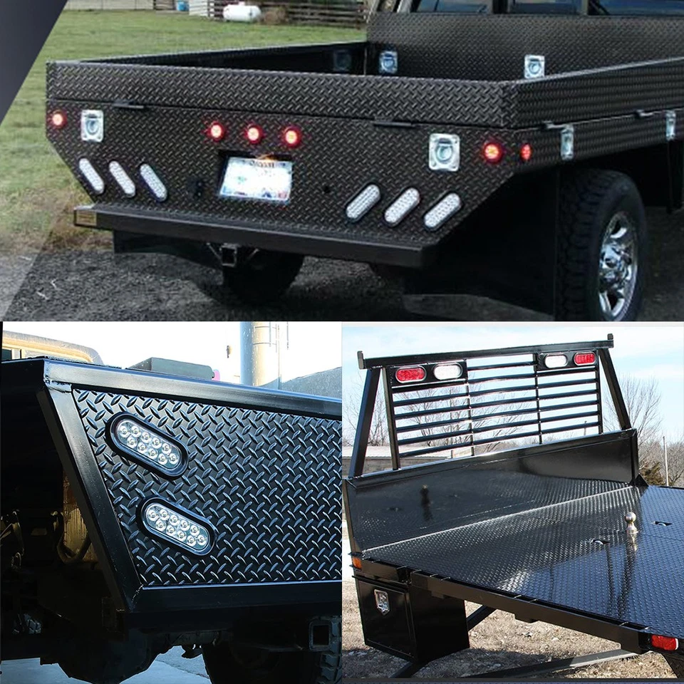 For Truck Trailer 6" oval 10-LED Amber/White/Red Light Side Marker Turn Signal — 第 4/4 张图片