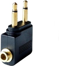 Black Airplane Headphone Adapter,Airplane Airline Flight Adapters for Headpho...