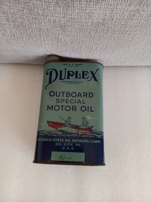 DUPLEX OUTBOARD SPECIAL MOTOR OIL 1 QUART CAN W/FEW SCRATCHES  ON PAINT