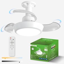 Socket Fan Light with Remote, 17.9" Small Ceiling Fans with Lights, Infinitel...