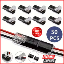 50 pcs Double-Wire Plug-in Connector, Cable Clamp with Locking Buckle, AWG 18-22