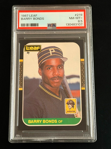 1987 LEAF #219 BARRY BONDS ROOKIE PSA 8.5 CENTERED HOME RUN KING HOFCOM SHIPPING