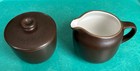 Heath Ceramics Creamer & Sugar Bowl With Lid Set in White & Brown MCM — photo 2
