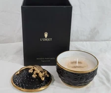 L'OBJET Fragrance Candle Crocodile Gold Lidded Jar NIB