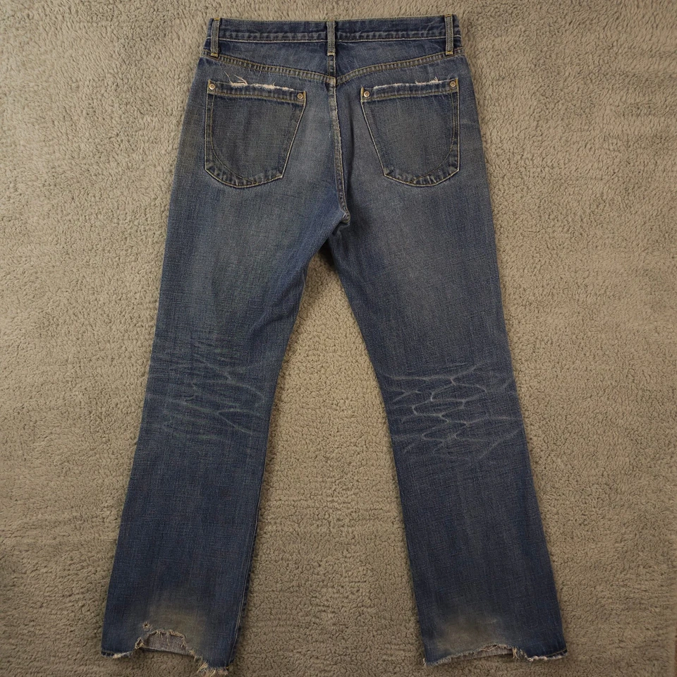 Paper Denim Cloth Jeans Mens 34x34 Blue New 2 Year Button Fly Thrashed Grunge - Image 2 of 4