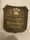 Vintage Heineken bieren Holland Beer Faux Wood Sign 12 x 11 Nec Pluribus Impar