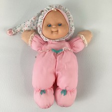 Vintage Fisher Price Puffalump Kids Bedtime Pink Baby 12" Doll Plush Body 1991