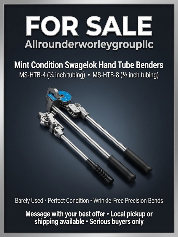 Swagelok Manual Hand Tube Benders MS-HTB-4 & MS-HTB-8 1/4in 1/2in