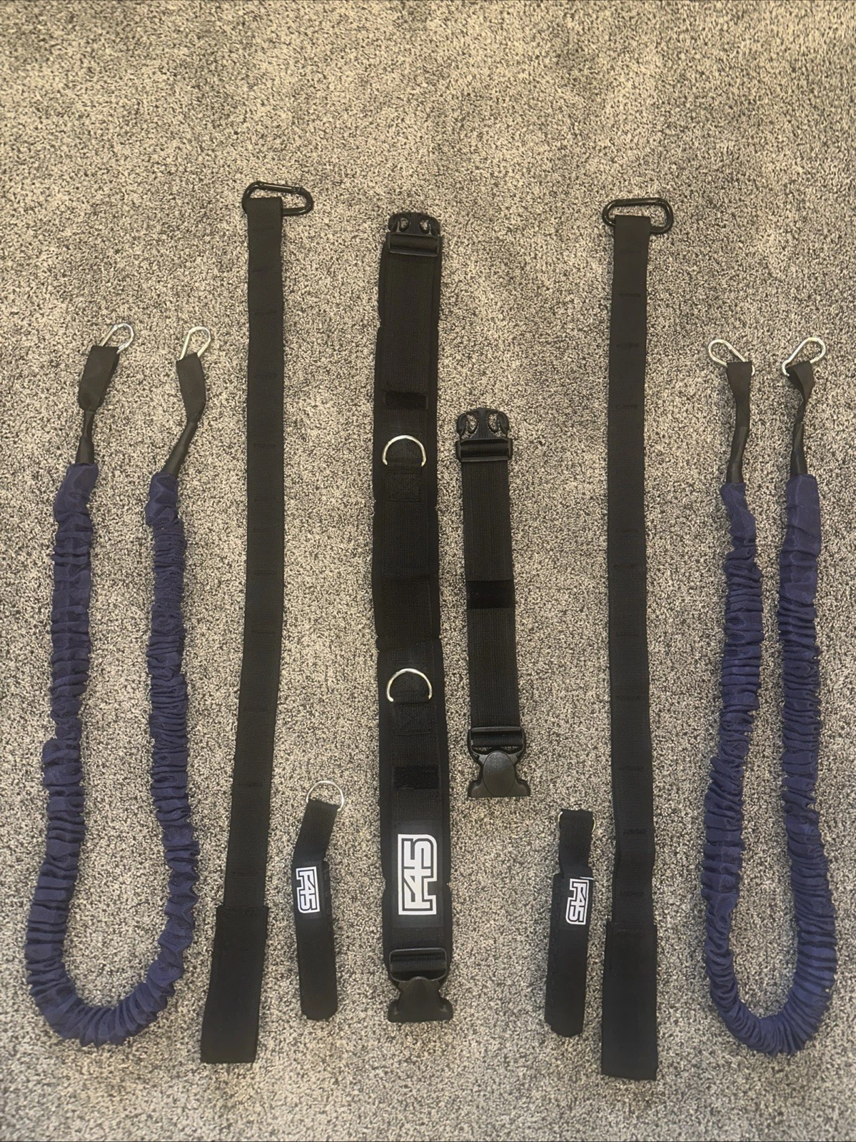 F45 Resistance Band Training Set - 8 Pieces - W/ Waist Belt & Extender - New