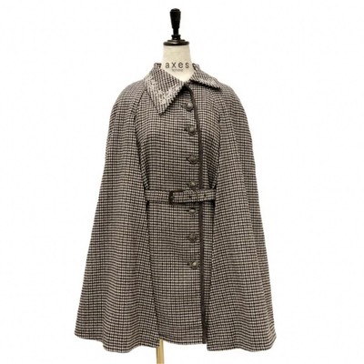 Axes Femme Button Cape Coat Poncho Brown Japan