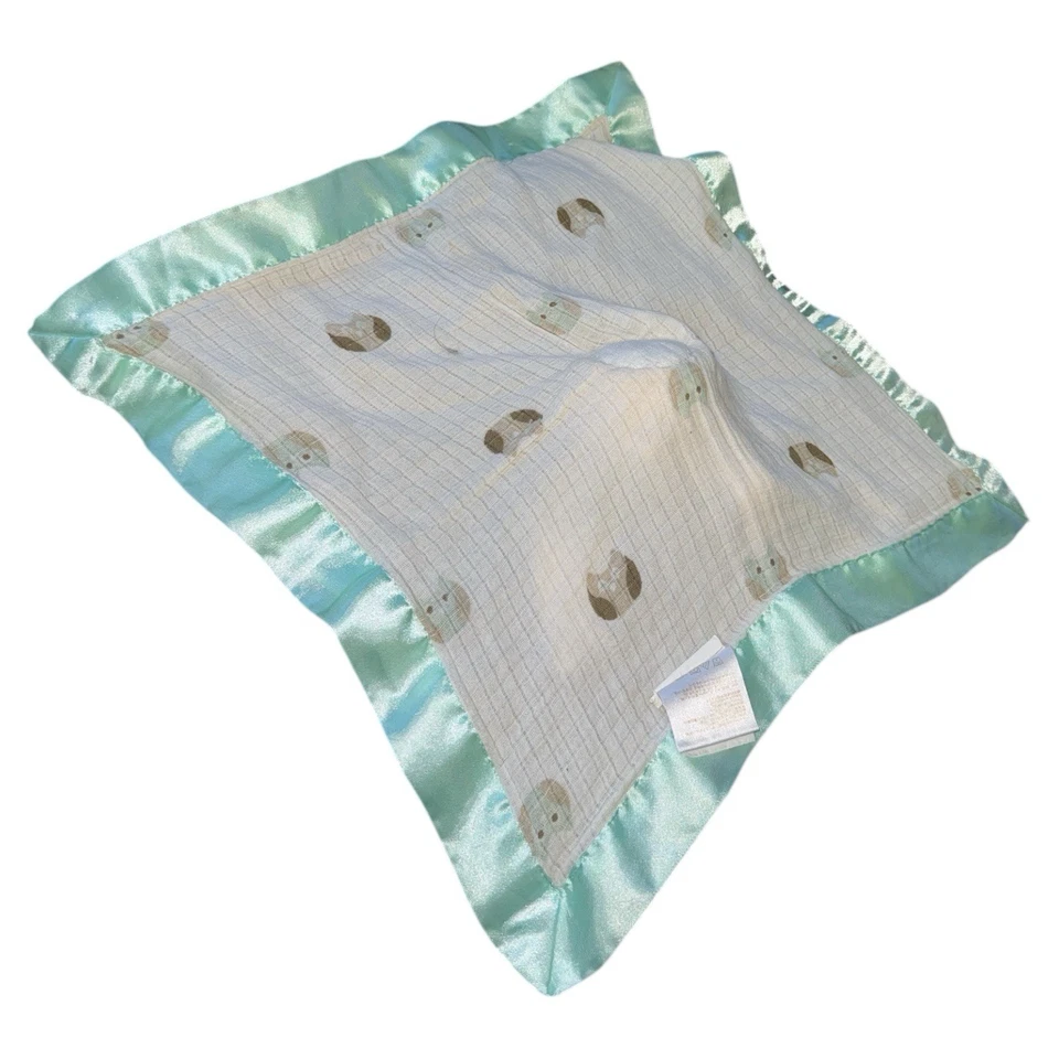 Manta de seguridad Aden Anais Musy Mate Bunny & Owls Lovey Muselina verde satinado Foto 4 de 4