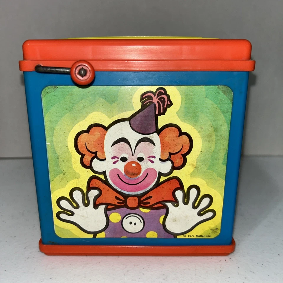 Vintage 1976 Mattel EUA Jack in the Box Funciona Música Cômica Pop Out Palhaços EUA - Imagem 3 de 4