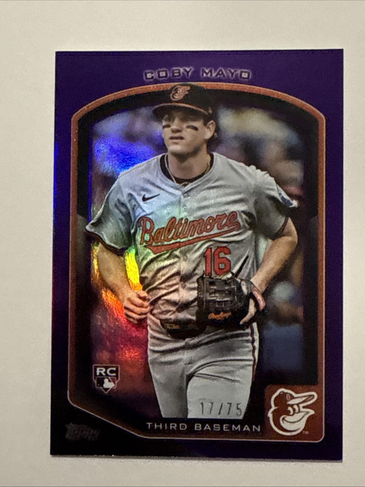 2025 Topps Flagship #47 Collection Coby Mayo  Purple Foil /75