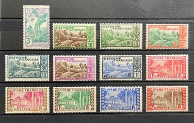 GUYANE Francaise 1939-40 Yvert 157-168 Freimarken Satz komplett * Falzrest