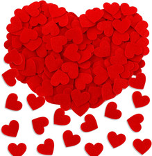 300 Pcs Red Felt Heart Shapes for Valentine's Day Crafts and Decorations