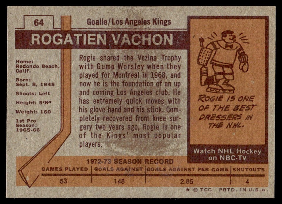 1978-79 Topps Hockey #20 Rogatien Rogie Vachon Los Angeles Kings