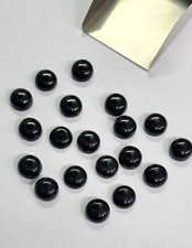  WHOLESALE NATURAL BLACK ONYX CABOCHON ROUND SHAPE LOOSE GEMSTONE