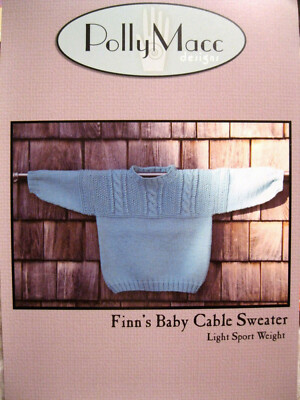 Polly Macc FINNs BABY CABLE SWEATER  21.5-25''Chest knit pattern 4pg leaflet