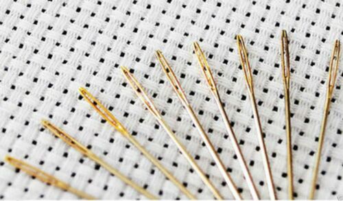 100pcs gold plated (gold eye) cross stitch needle size 24# 26#  tool #M2775 QL - Picture 1 of 1