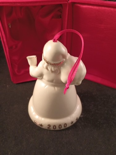 Madison Avenue Porcelain Santa Claus Bell Christmas 2000 Ornament 4" Orig. Box - Picture 5 of 5