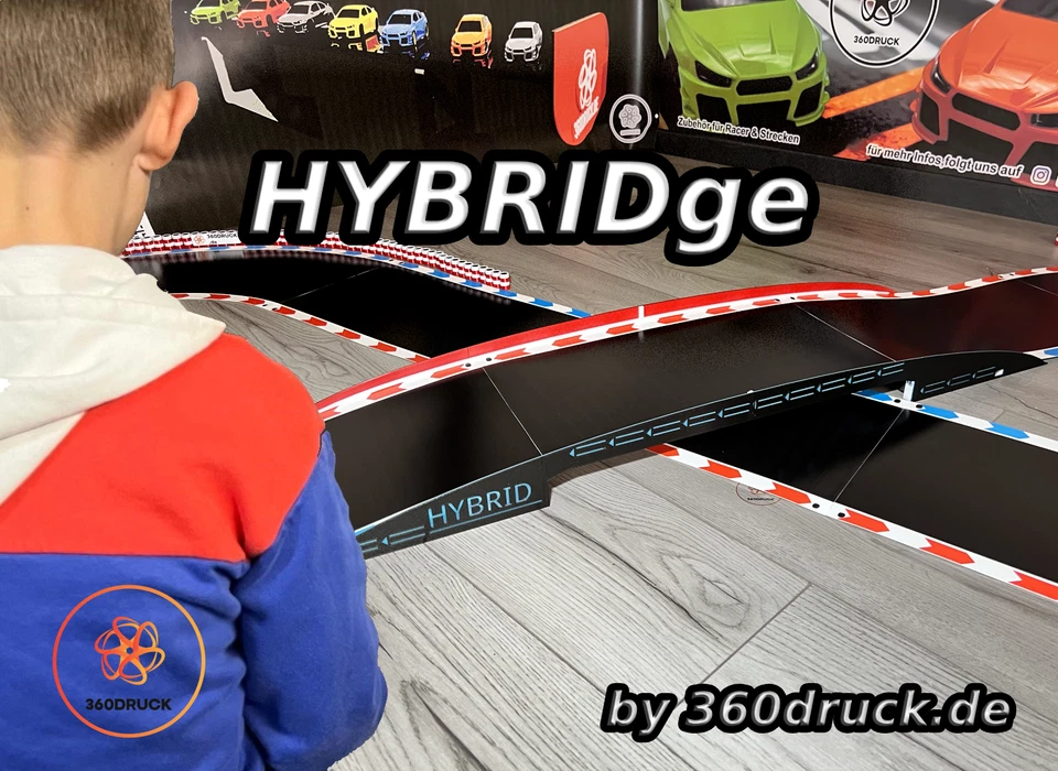360DRUCK Zubehör HyBRIDge Modellbau Brücke Überfahrt kompatibel mit Carrera Hybrid