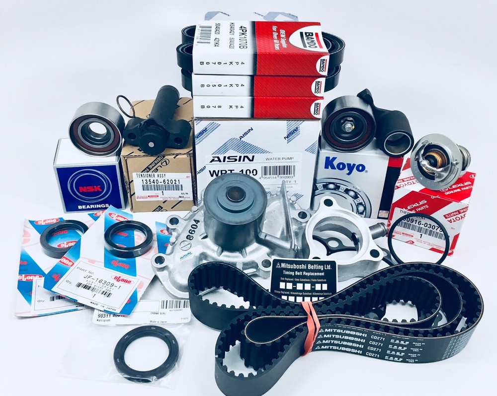 3.4L/V6 Complete Timing Belt Water Pump Kit with genuine Thermostat + Hyd Tens.