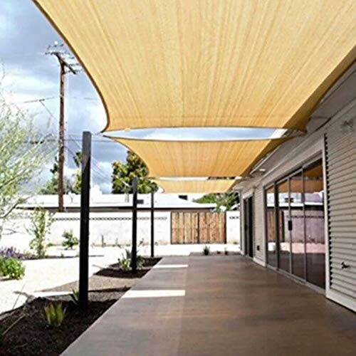 Jesasy Rectangle Shade Sails 10' X 20' Sun Sail UV Block Fabric Patio